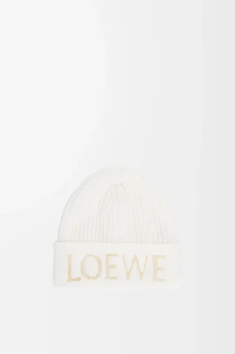 Bonnet LOEWE en laine blanc