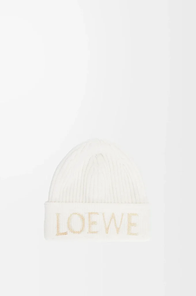 Bonnet LOEWE en laine blanc