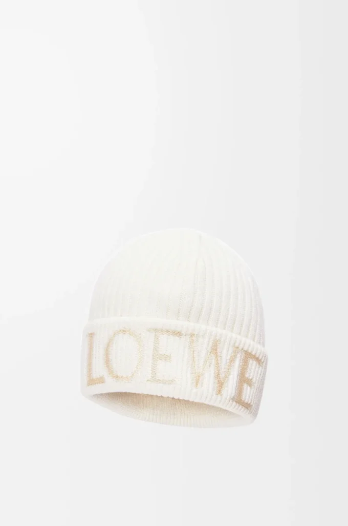 Bonnet LOEWE en laine blanc