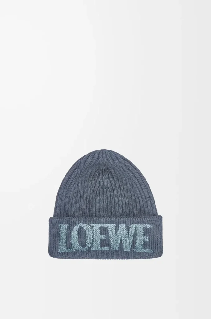 Bonnet LOEWE en laine bleu gris