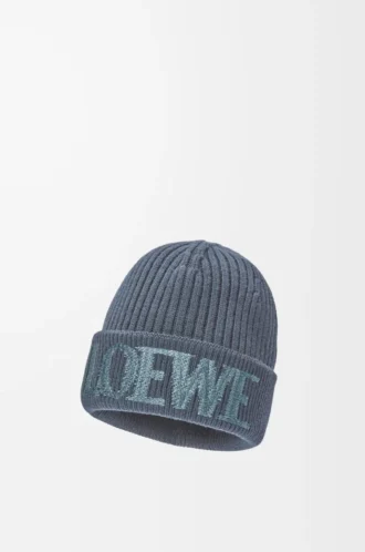 Bonnet LOEWE en laine bleu gris