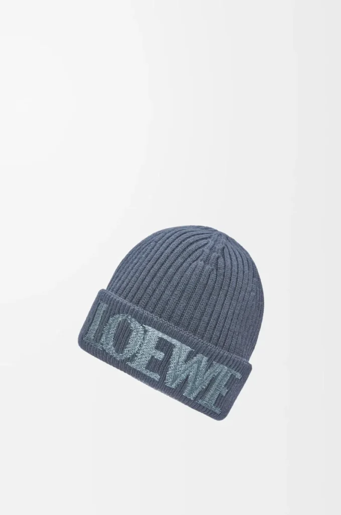 Bonnet LOEWE en laine bleu gris