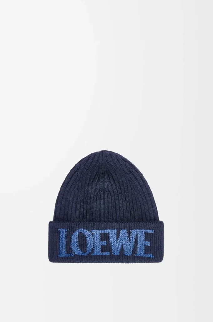Bonnet LOEWE en laine bleu marine
