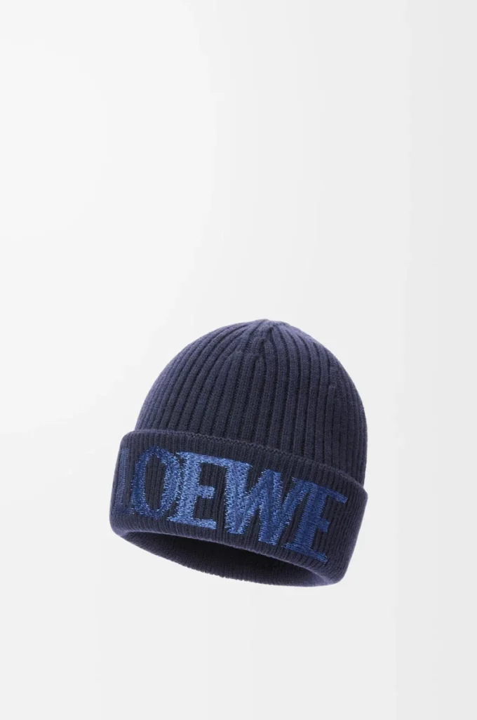 Bonnet LOEWE en laine bleu marine