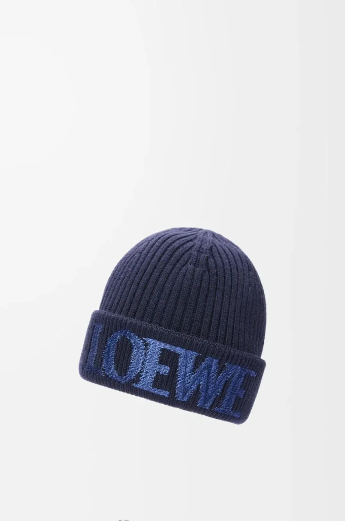 Bonnet LOEWE en laine bleu marine