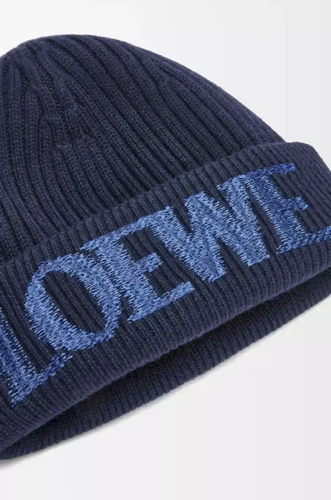Bonnet LOEWE en laine bleu marine