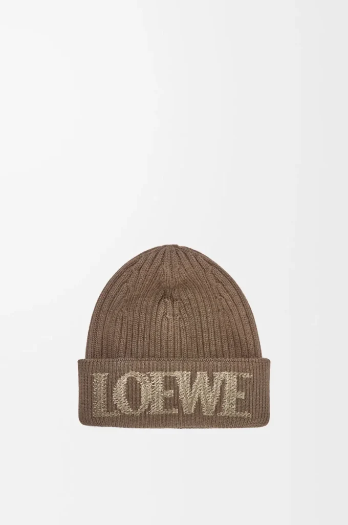 Bonnet LOEWE en laine Marron clair
