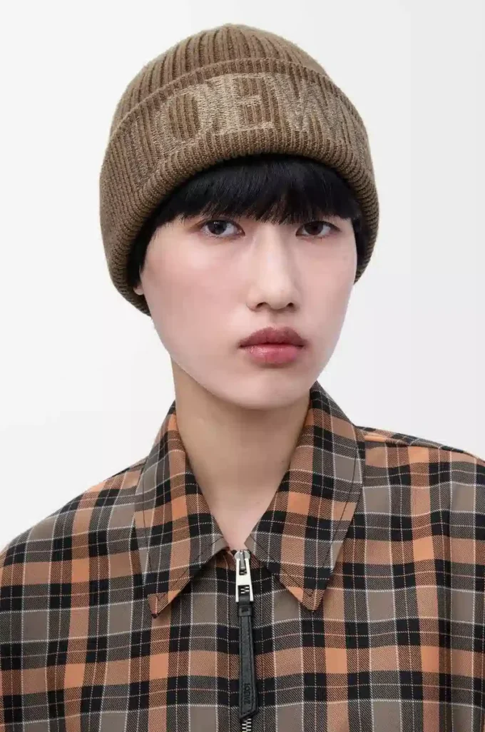 Bonnet LOEWE en laine Marron clair