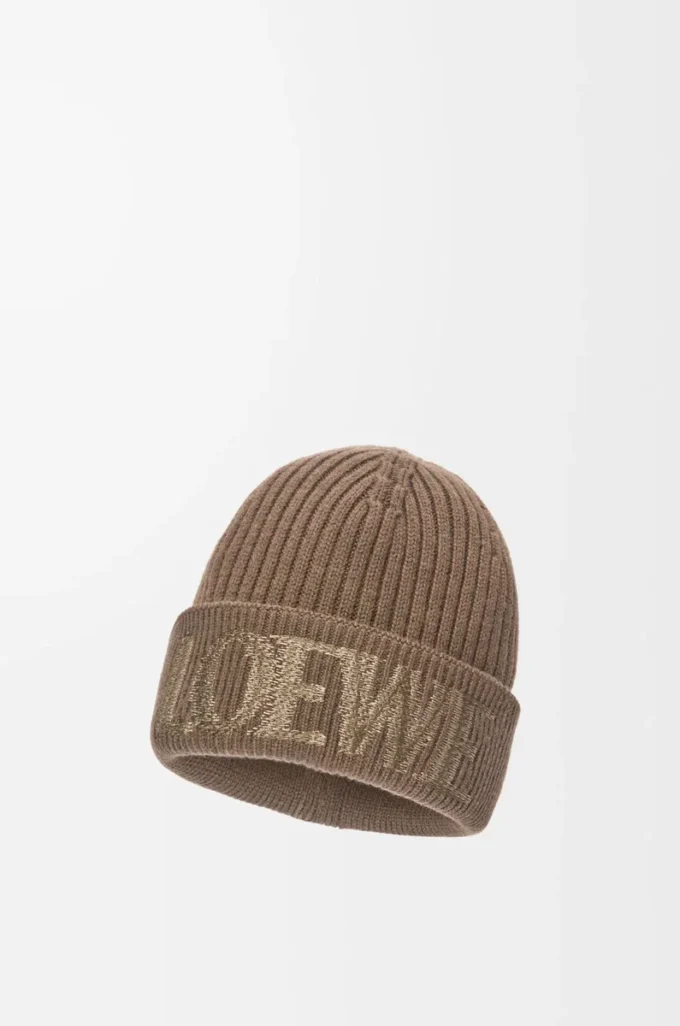 Bonnet LOEWE en laine Marron clair