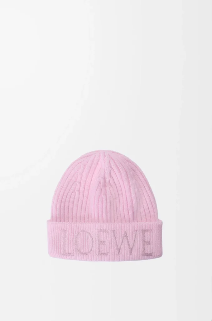Bonnet LOEWE en laine rose clair