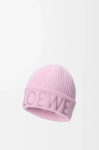 Bonnet LOEWE en laine rose clair