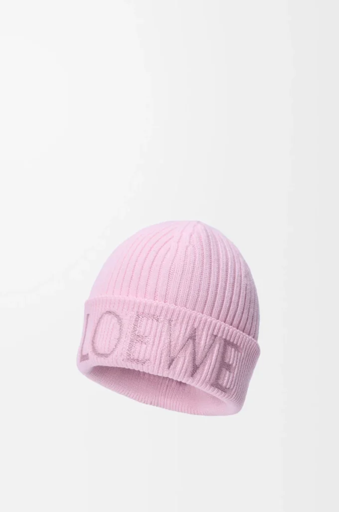 Bonnet LOEWE en laine rose clair