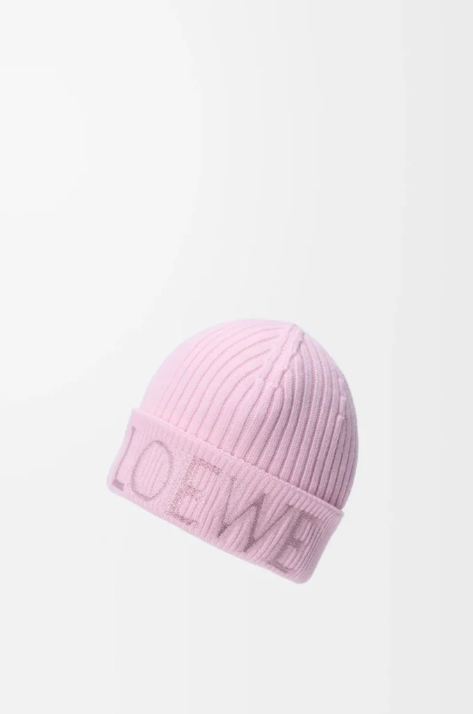 Bonnet LOEWE en laine rose clair
