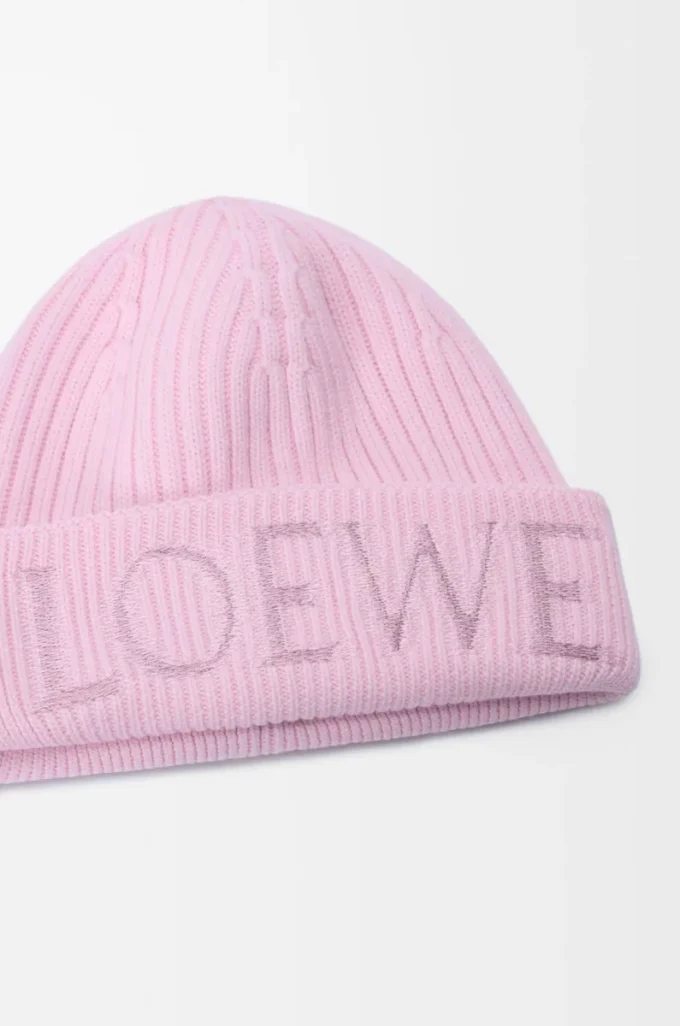 Bonnet LOEWE en laine rose clair