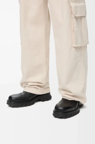 Botte Bobby en cuir de veau grainé tanné végétal Noir