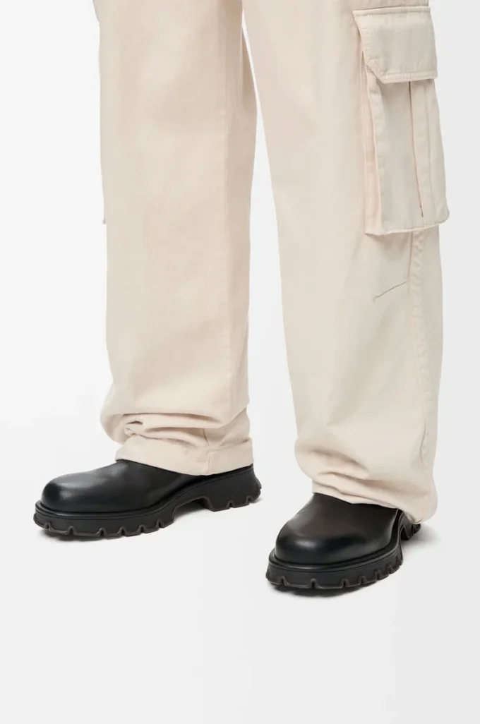 Botte Bobby en cuir de veau grainé tanné végétal Noir