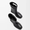 Botte Bobby en cuir de veau grainé tanné végétal Noir