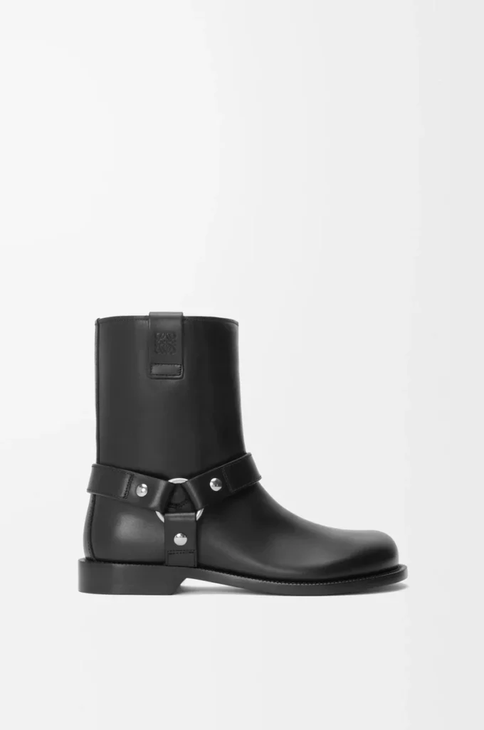 Bottes Campo Biker en cuir de veau Noir