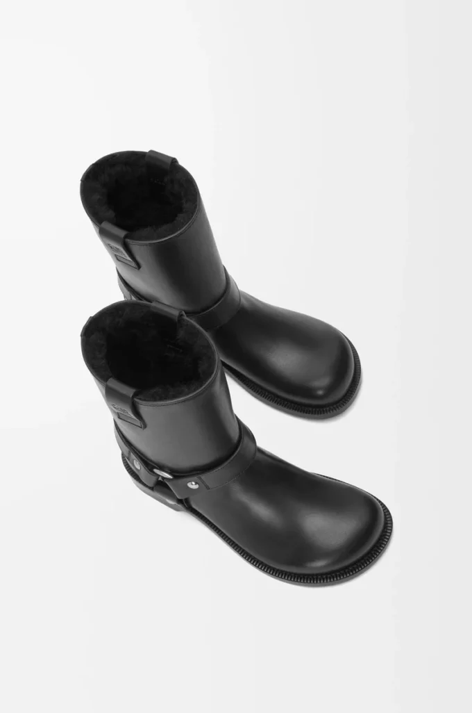 Bottes Campo Biker en cuir de veau Noir