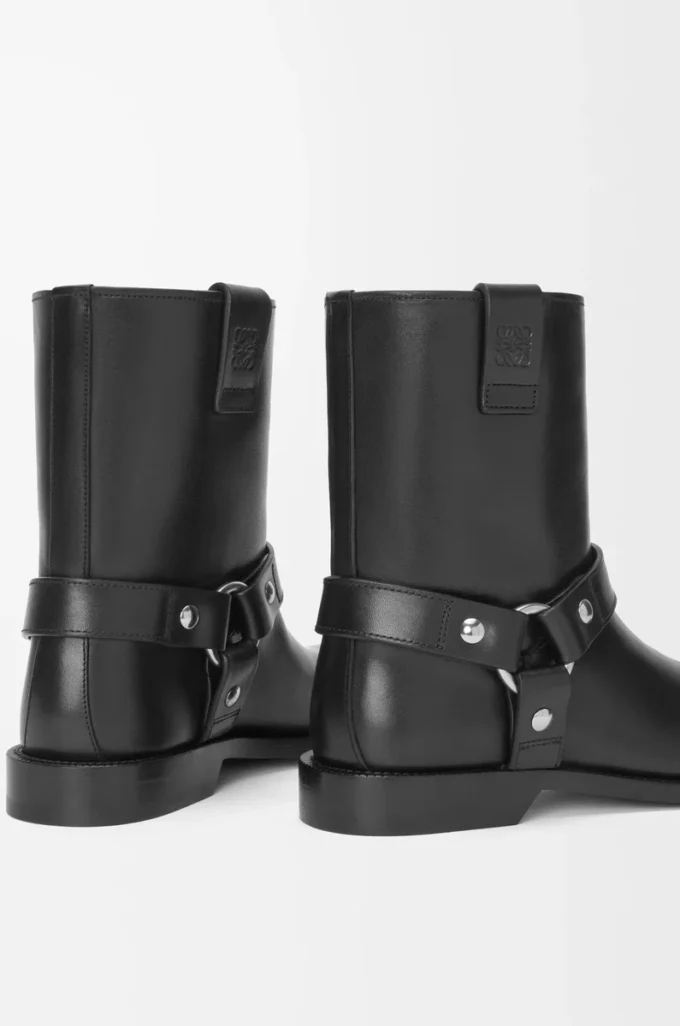 Bottes Campo Biker en cuir de veau Noir