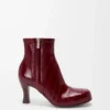 Bottines Bobine en anguille Bordeaux