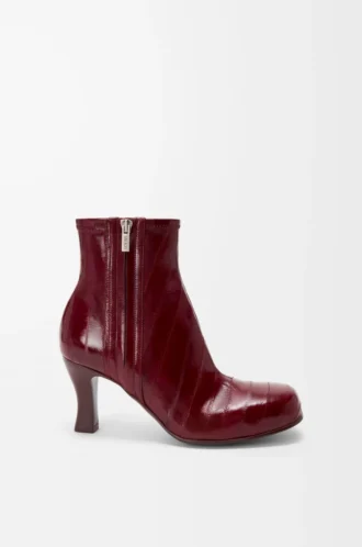 Bottines Bobine en anguille Bordeaux
