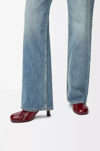 Bottines Bobine en anguille Bordeaux