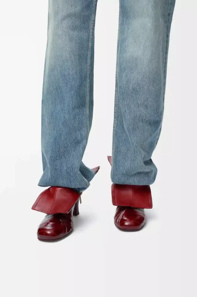Bottines Bobine en anguille Bordeaux