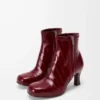 Bottines Bobine en anguille Bordeaux