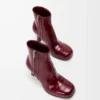 Bottines Bobine en anguille Bordeaux