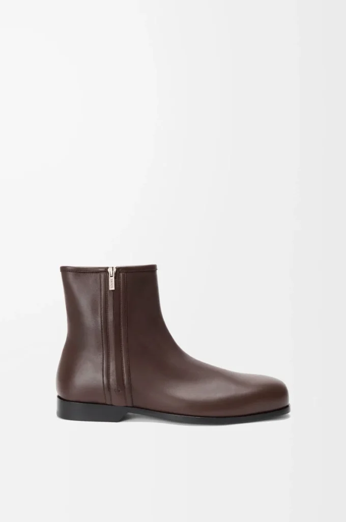 Bottines Bobine en cuir de veau lisse Cacao