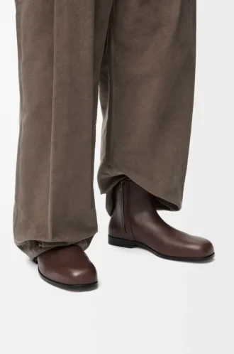 Bottines Bobine en cuir de veau lisse Cacao