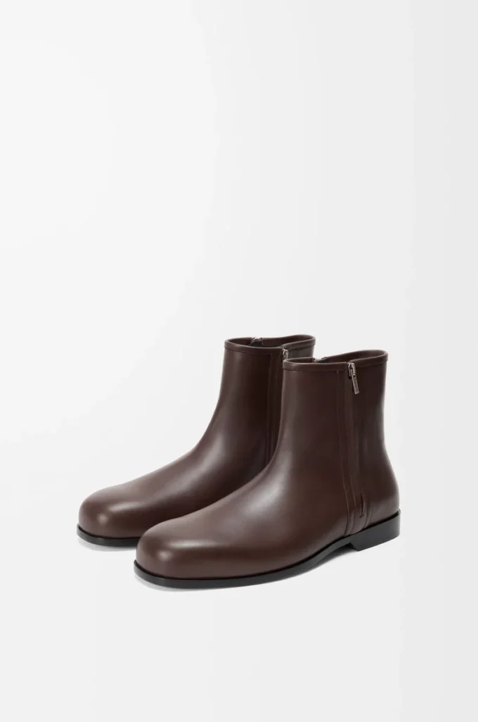 Bottines Bobine en cuir de veau lisse Cacao