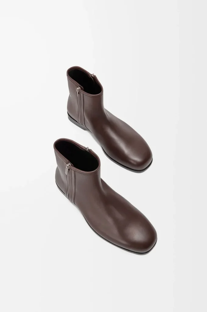 Bottines Bobine en cuir de veau lisse Cacao
