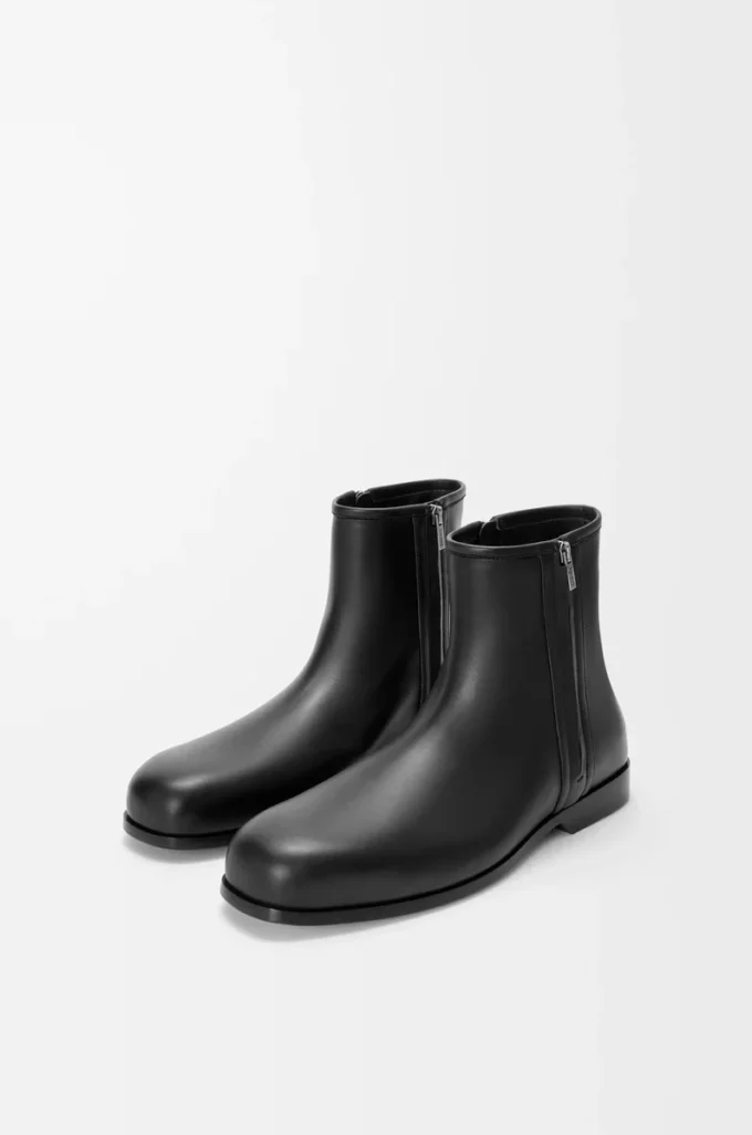 Bottines Bobine en cuir de veau lisse noir
