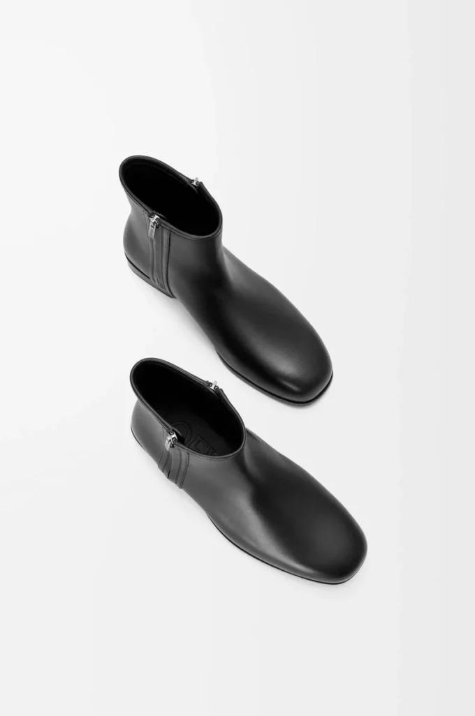 Bottines Bobine en cuir de veau lisse noir