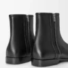 Bottines Bobine en cuir de veau lisse noir