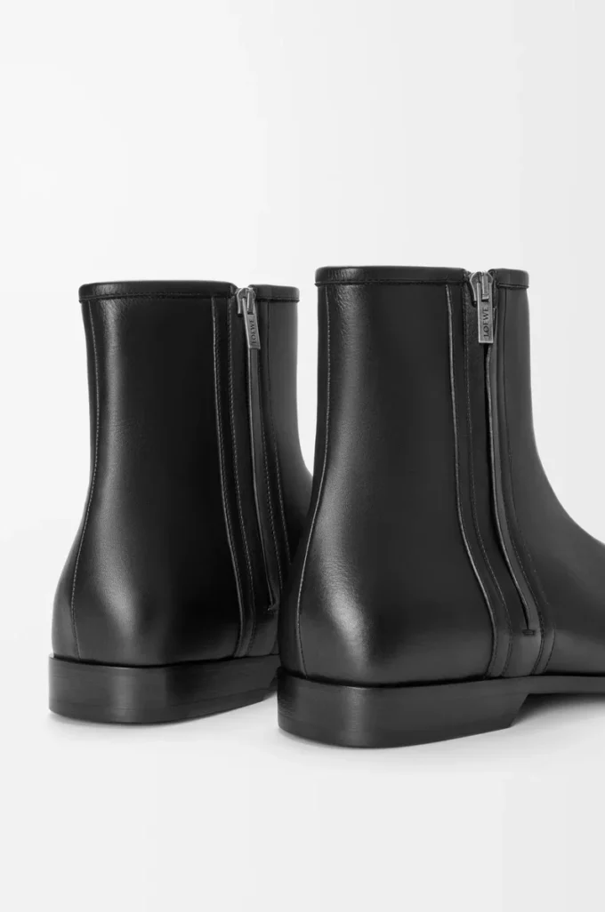 Bottines Bobine en cuir de veau lisse noir