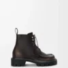 Bottines combat Sierra en cuir de veau brossé marron foncé Bottines combat Sierra en cuir de veau brossé marron foncé