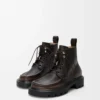Bottines combat Sierra en cuir de veau brossé marron foncé Bottines combat Sierra en cuir de veau brossé marron foncé