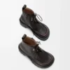 Bottines combat Sierra en cuir de veau brossé marron foncé Bottines combat Sierra en cuir de veau brossé marron foncé