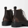 Bottines combat Sierra en cuir de veau brossé marron foncé Bottines combat Sierra en cuir de veau brossé marron foncé