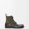 Bottines mocassins Campo en cuir de veau et cuir de veau suédé Marron foncé/Vert