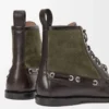 Bottines mocassins Campo en cuir de veau et cuir de veau suédé Marron foncé/Vert