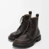 Bottines Sierra en cuir de veau brossé, couleur marron foncé