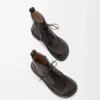Bottines Sierra en cuir de veau brossé, couleur marron foncé