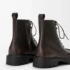 Bottines Sierra en cuir de veau brossé, couleur marron foncé
