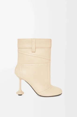 Bottines Toy Panta en cuir d&rsquo;agneau nappa Oat Milk