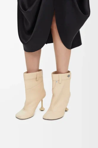 Bottines Toy Panta en cuir d&rsquo;agneau nappa Oat Milk
