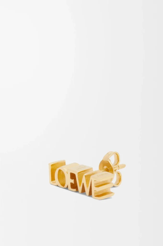 Boucle d&rsquo;oreille simple LOEWE Graphic en argent sterling Or